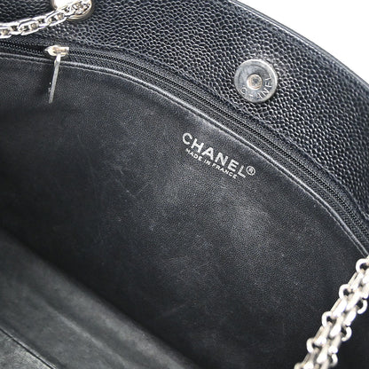Chanel 2000-2002 Black Caviar Skin Shoulder Tote Bag