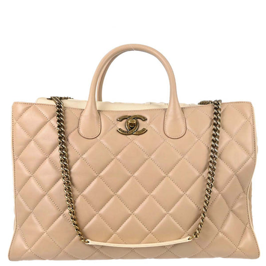 Chanel Beige Lambskin Portobello 2way Shoulder Handbag