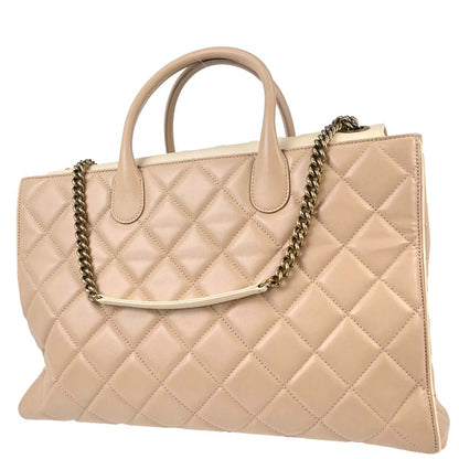 Chanel Beige Lambskin Portobello 2way Shoulder Handbag