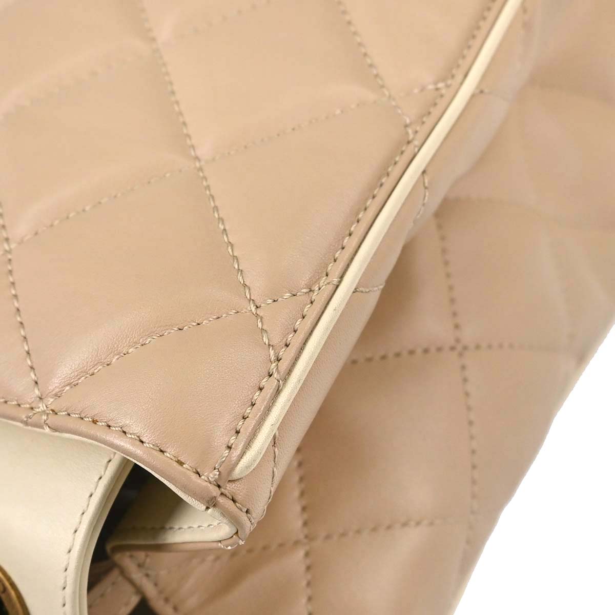 Chanel Beige Lambskin Portobello 2way Shoulder Handbag
