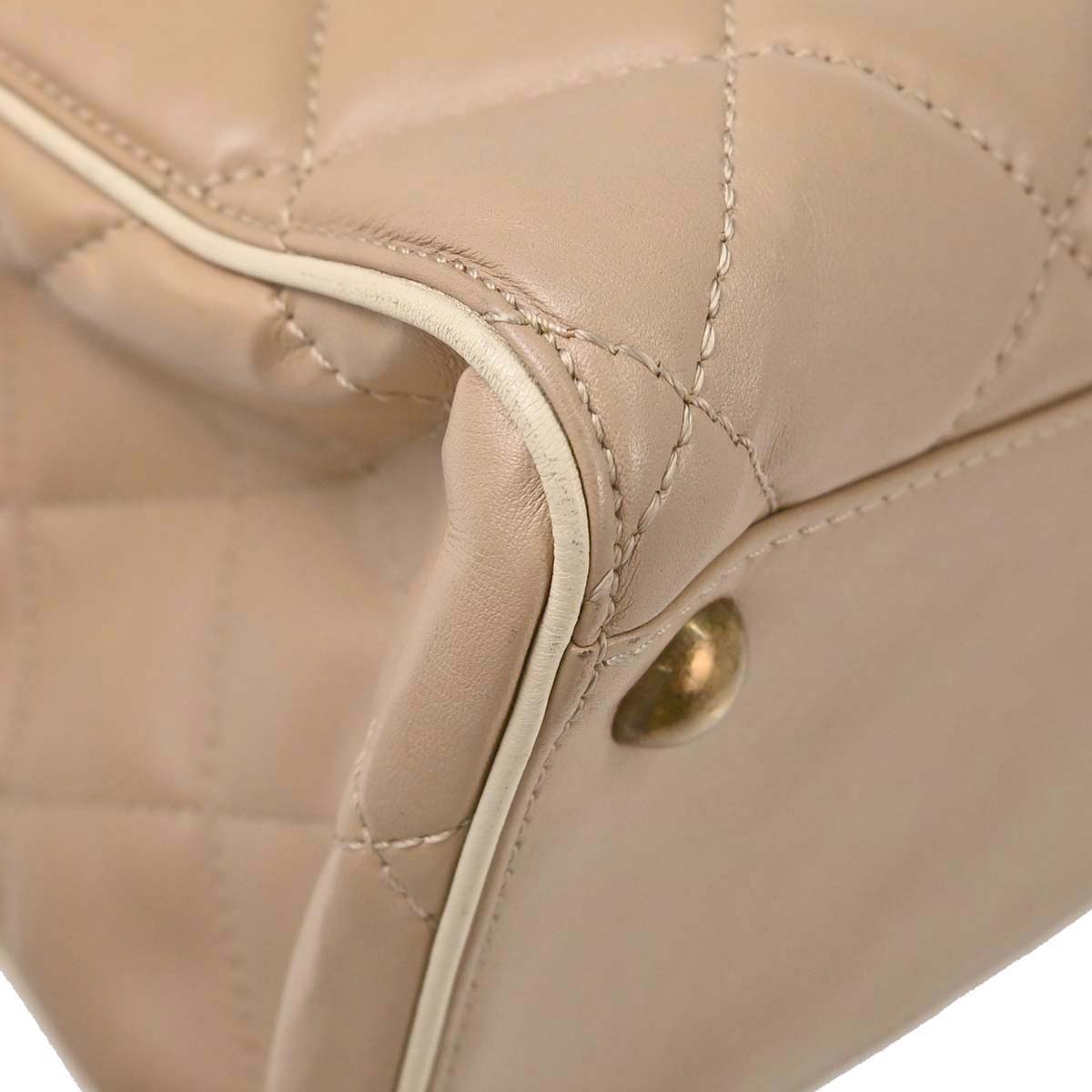 Chanel Beige Lambskin Portobello 2way Shoulder Handbag