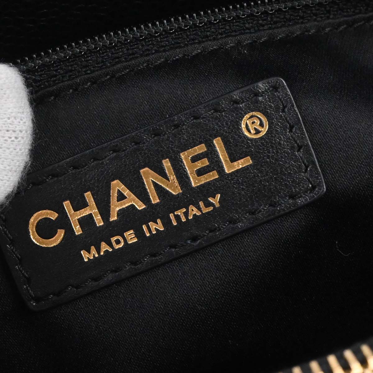 Chanel Black Caviar Skin Grand Shopping Tote GST Chain Handbag
