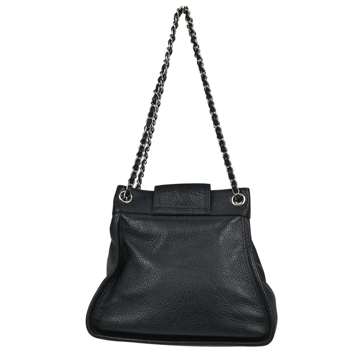 Chanel 2003-2004 Black Deerskin Mademoiselle Lock Shoulder Bag