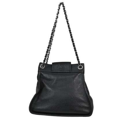 Chanel 2003-2004 Black Deerskin Mademoiselle Lock Shoulder Bag