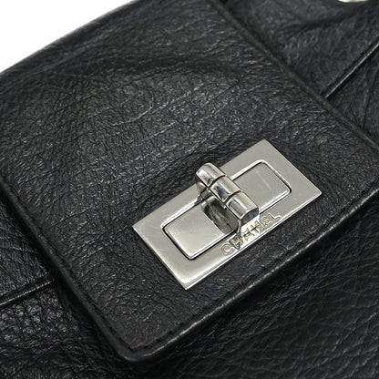 Chanel 2003-2004 Black Deerskin Mademoiselle Lock Shoulder Bag