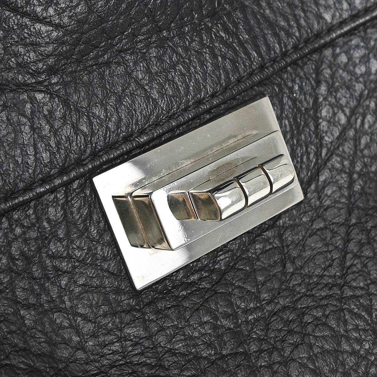 Chanel 2003-2004 Black Deerskin Mademoiselle Lock Shoulder Bag