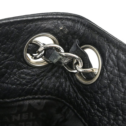 Chanel 2003-2004 Black Deerskin Mademoiselle Lock Shoulder Bag