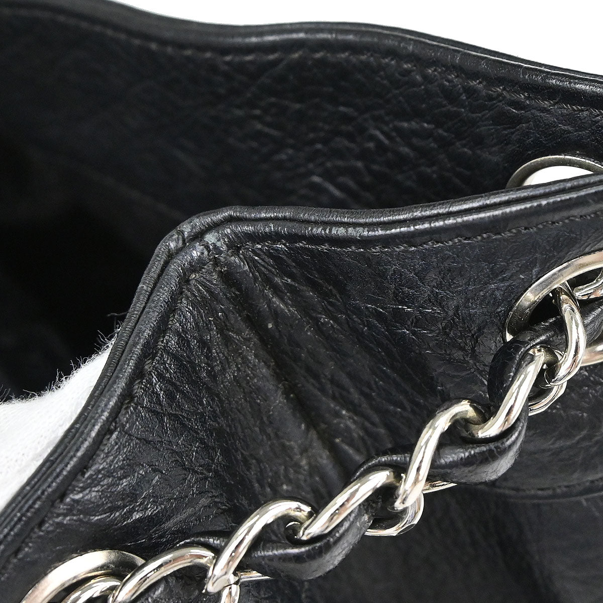 Chanel 2003-2004 Black Deerskin Mademoiselle Lock Shoulder Bag