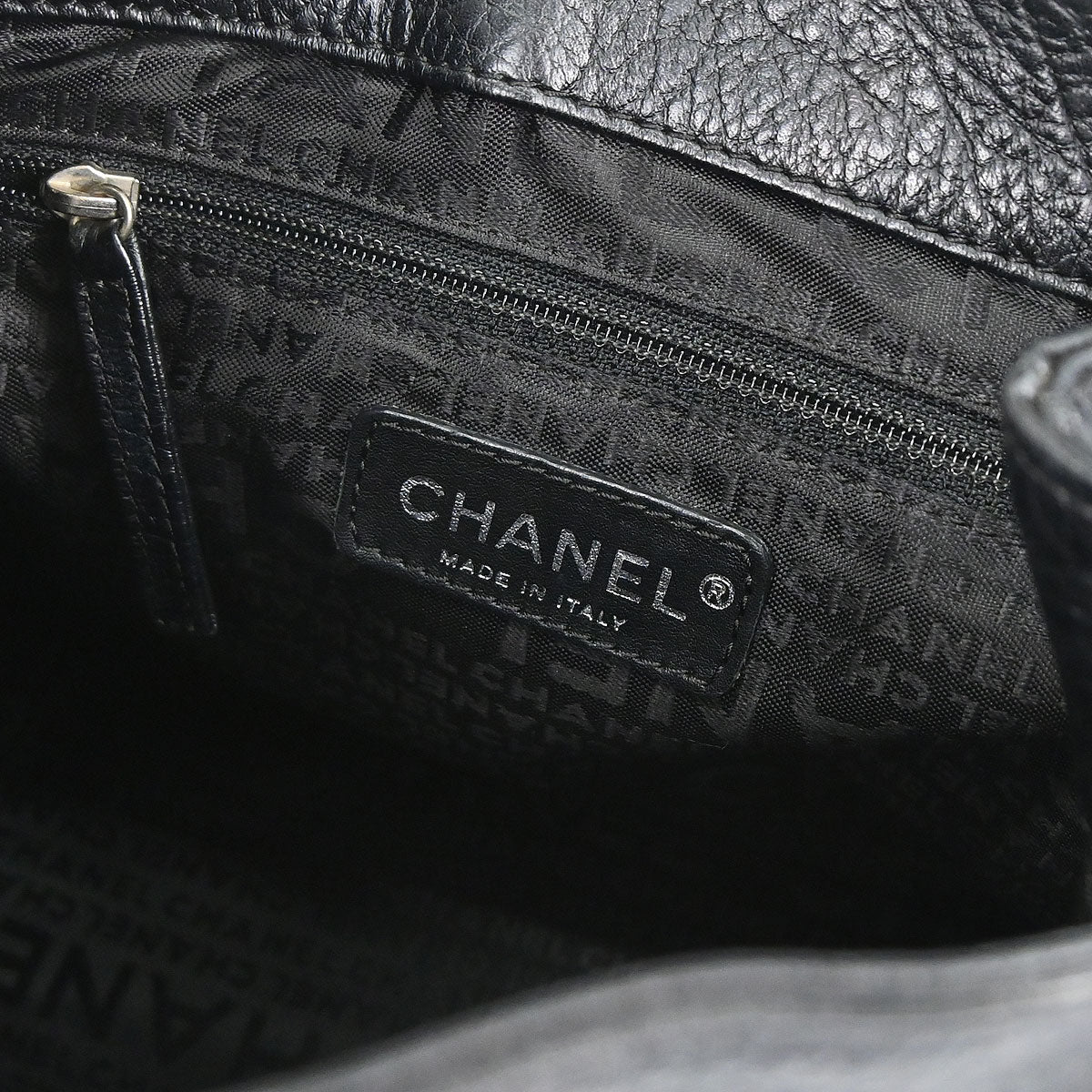 Chanel 2003-2004 Black Deerskin Mademoiselle Lock Shoulder Bag