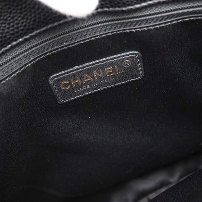 Chanel 2013-2014 Black Caviar Skin Grand Shopping Tote GST Chain Handbag