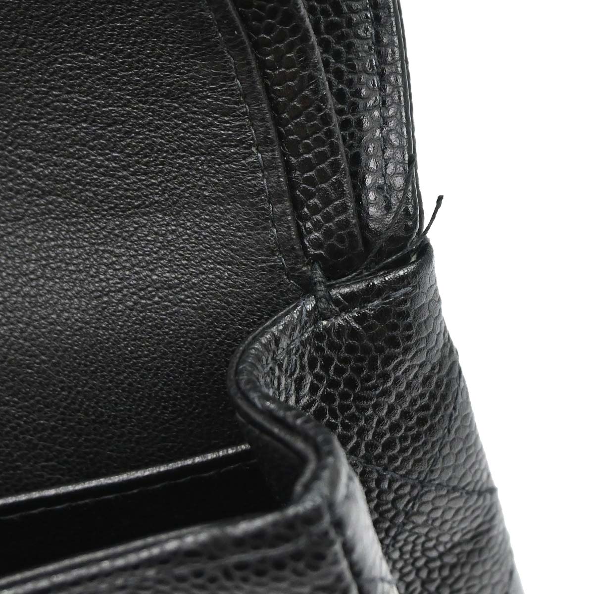 Chanel 2002-2003 Black Caviar Skin Small Classic Double Flap Shoulder Bag