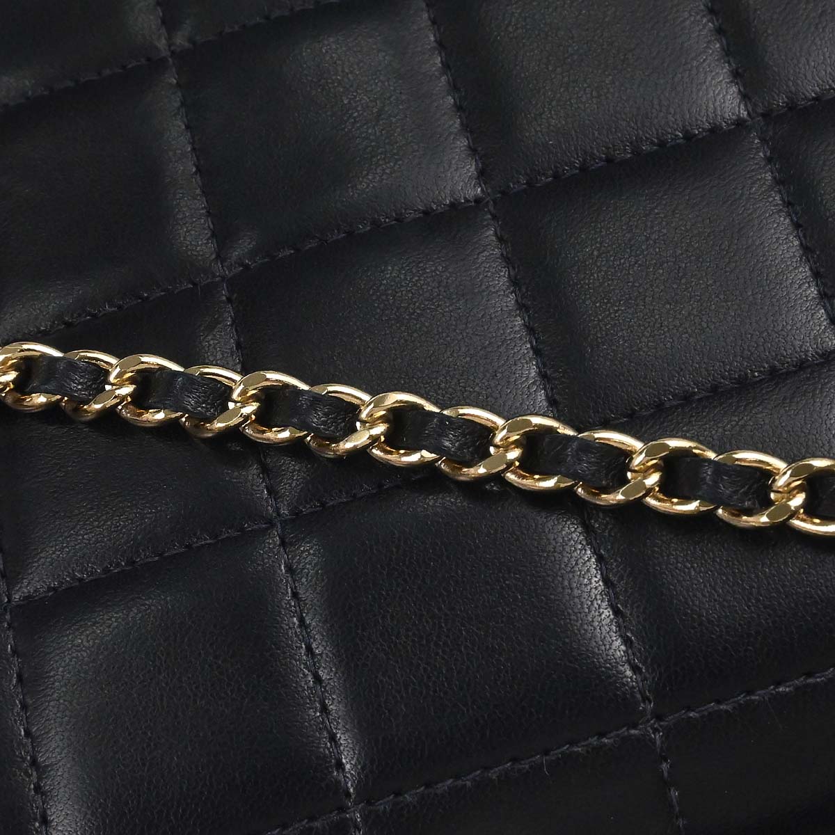Chanel 2002-2003 Black Lambskin Choco Bar East West Shoulder Bag