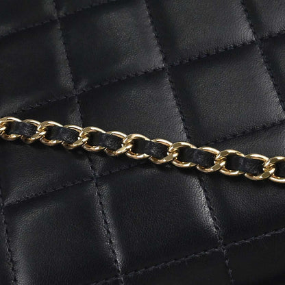 Chanel 2002-2003 Black Lambskin Choco Bar East West Shoulder Bag