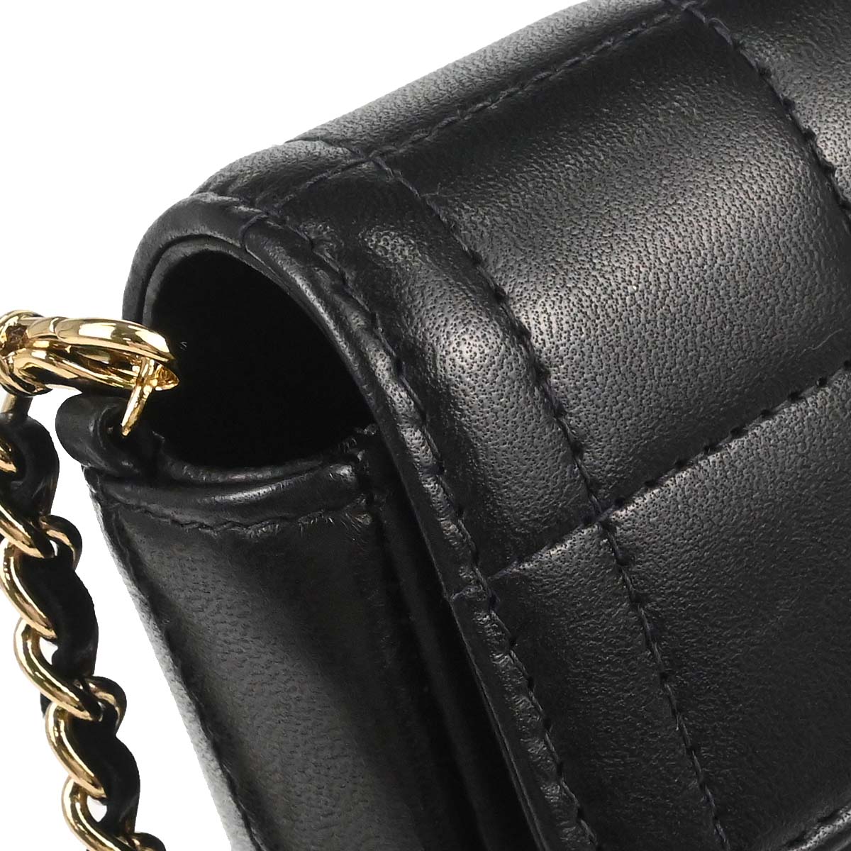 Chanel 2002-2003 Black Lambskin Choco Bar East West Shoulder Bag