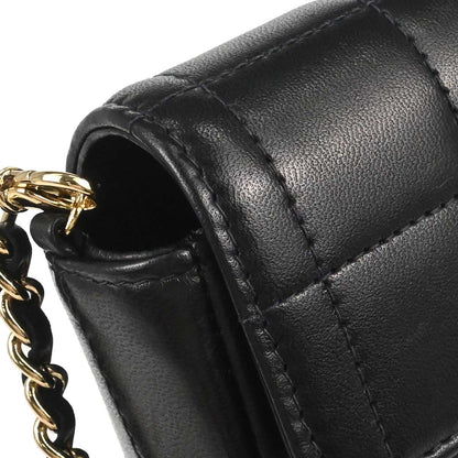 Chanel 2002-2003 Black Lambskin Choco Bar East West Shoulder Bag