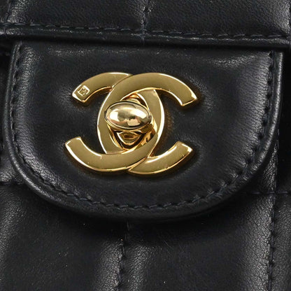 Chanel 2002-2003 Black Lambskin Choco Bar East West Shoulder Bag