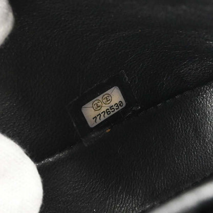 Chanel 2002-2003 Black Lambskin Choco Bar East West Shoulder Bag