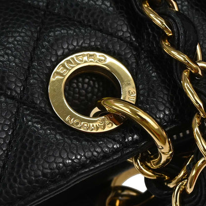 Chanel Black Caviar Skin Petite Timeless Tote PTT Chain Handbag