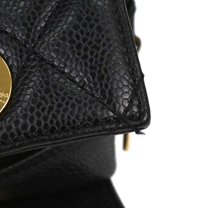 Chanel Black Caviar Skin Petite Timeless Tote PTT Chain Handbag