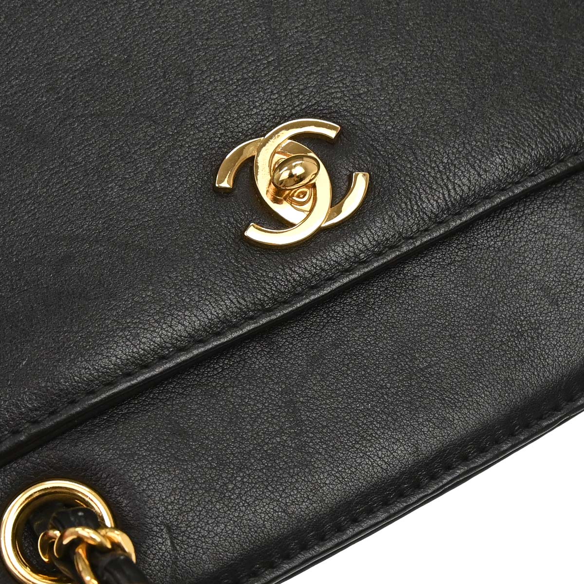 Chanel 1997-1999 Black Lambskin Tote Handbag