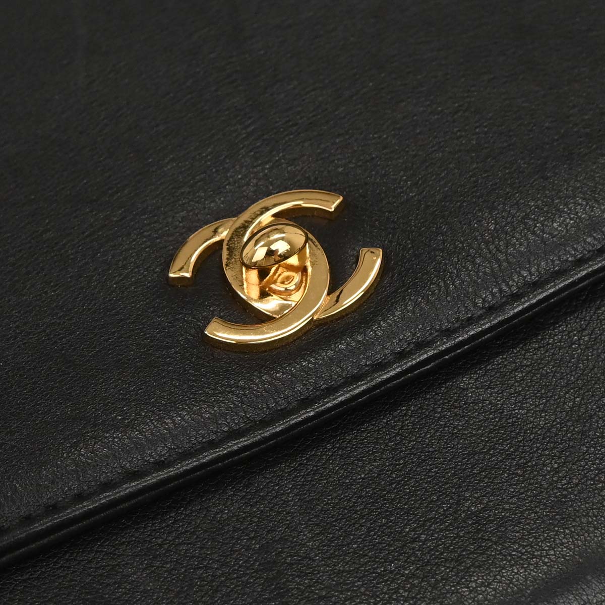 Chanel 1997-1999 Black Lambskin Tote Handbag