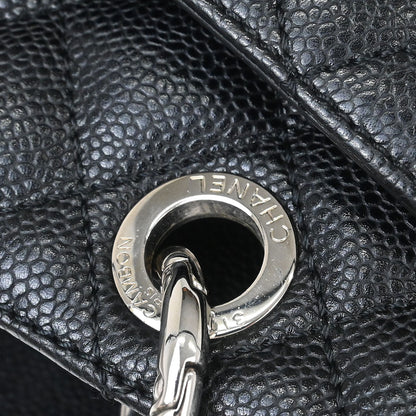 Chanel Black Caviar Skin Grand Shopping Tote GST Chain Handbag