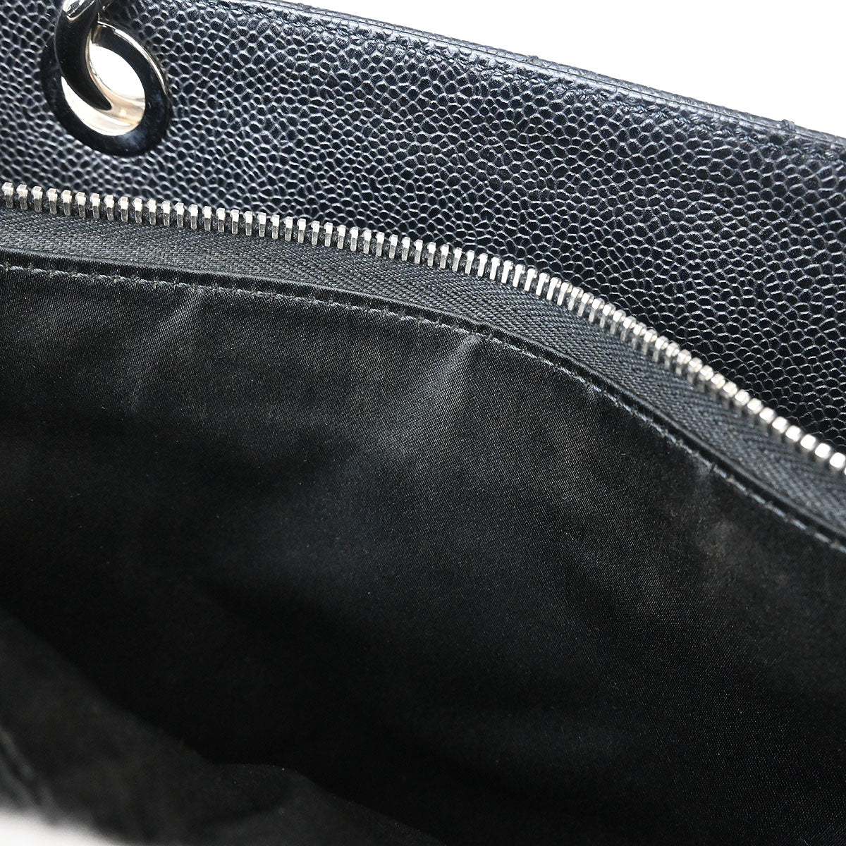 Chanel Black Caviar Skin Grand Shopping Tote GST Chain Handbag