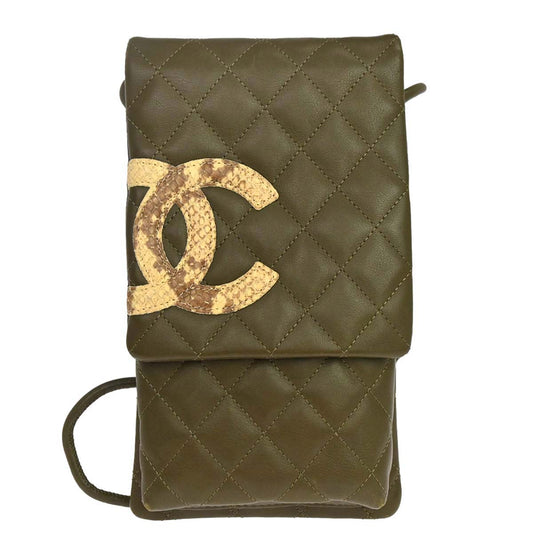 Chanel 2005-2006 * Khaki Calfskin Cambon Ligne Shoulder Bag