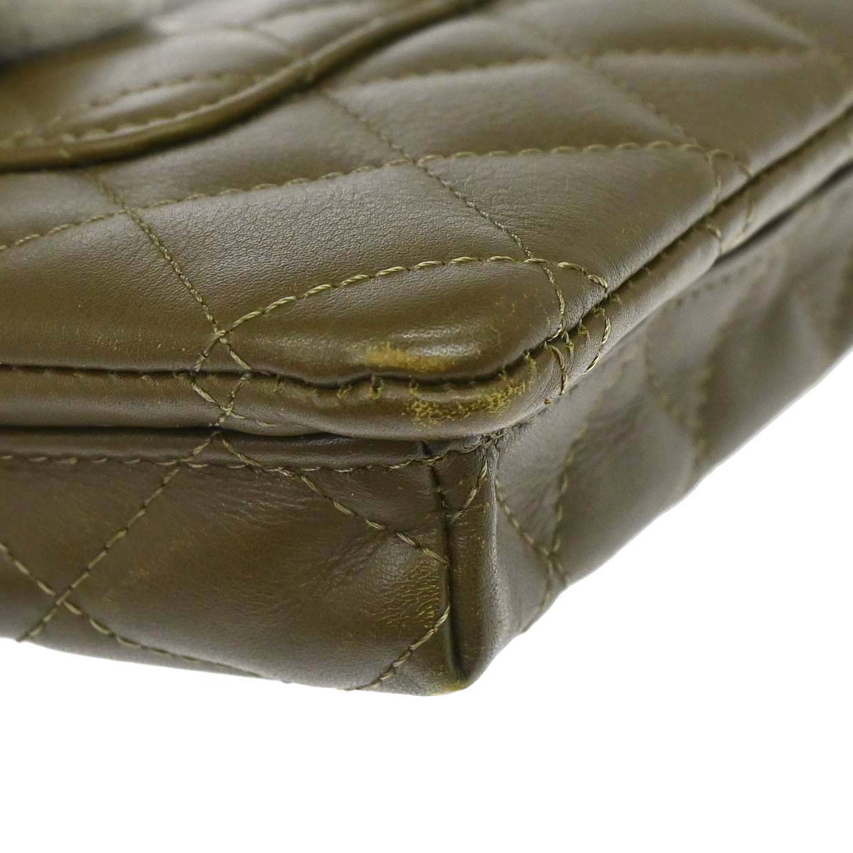 Chanel 2005-2006 * Khaki Calfskin Cambon Ligne Shoulder Bag