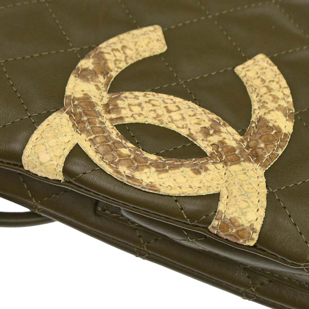 Chanel 2005-2006 * Khaki Calfskin Cambon Ligne Shoulder Bag