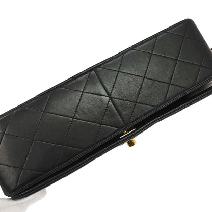 Chanel Black Lambskin Turnlock Small Full Flap Shoulder Bag