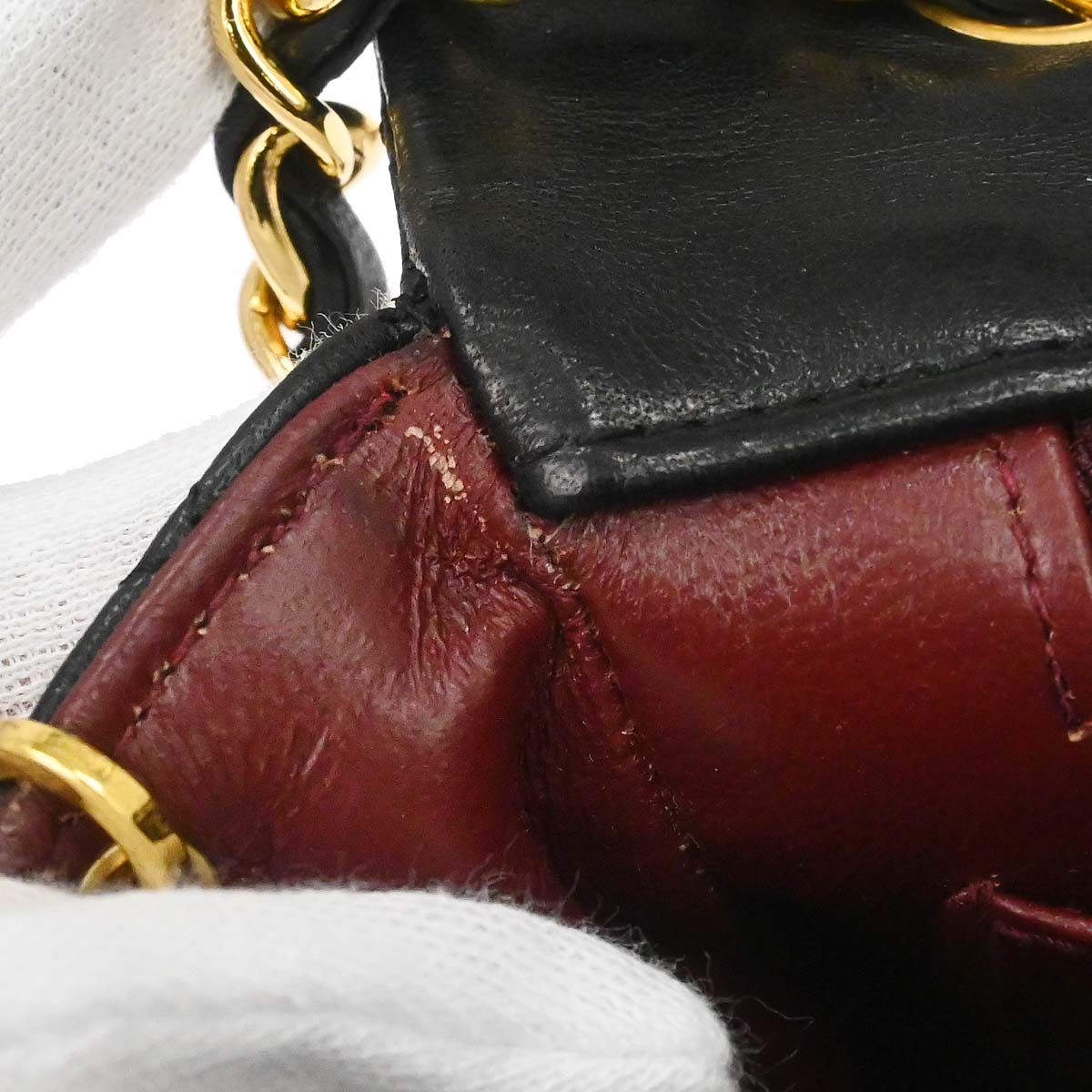 Chanel Black Lambskin Turnlock Small Full Flap Shoulder Bag
