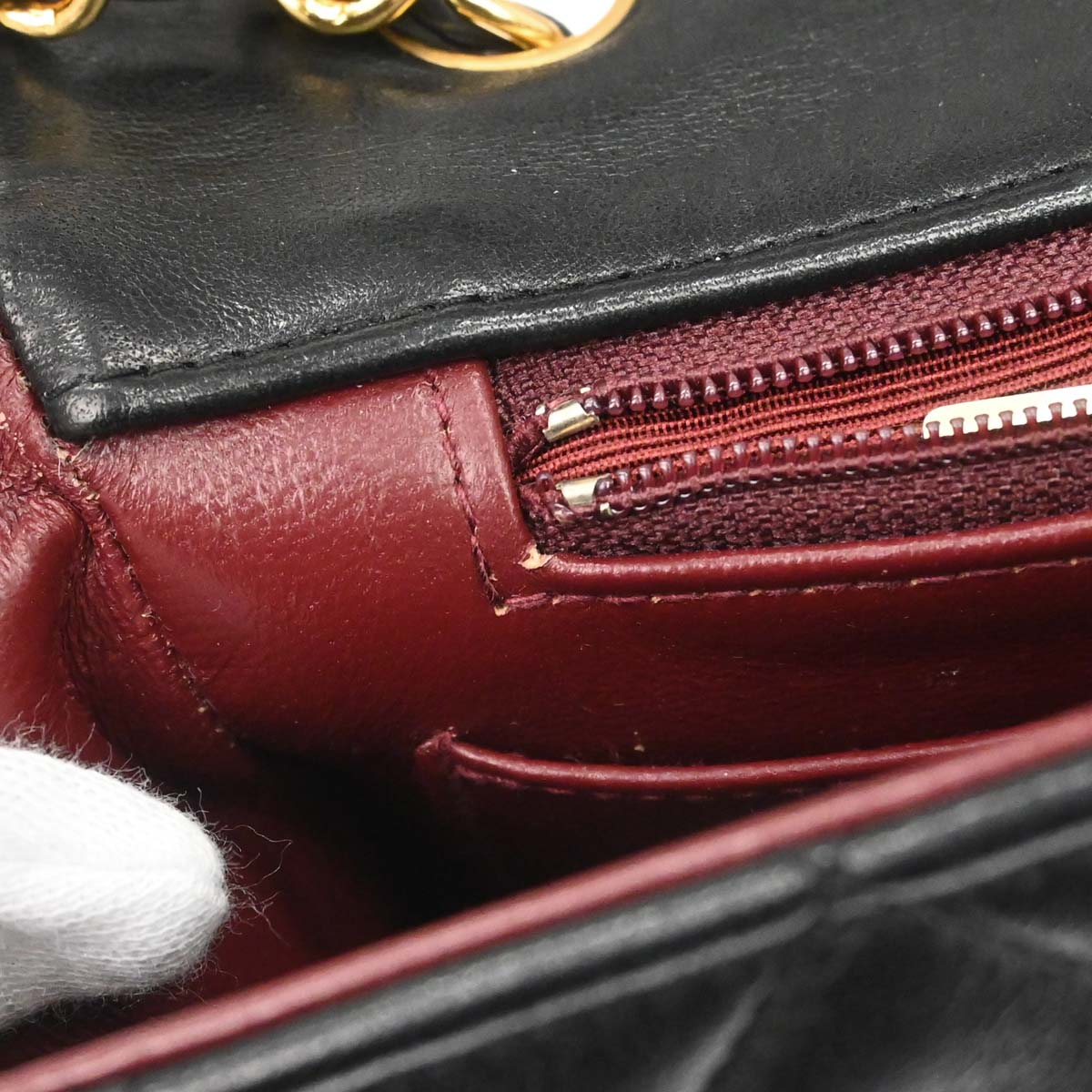 Chanel Black Lambskin Turnlock Small Full Flap Shoulder Bag