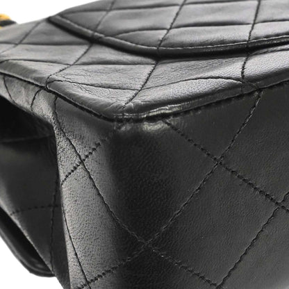 Chanel Black Lambskin Small Classic Double Flap Shoulder Bag