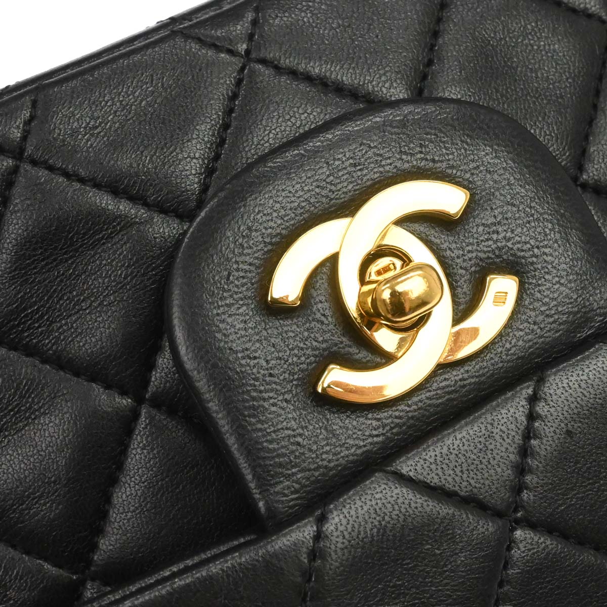 Chanel Black Lambskin Small Classic Double Flap Shoulder Bag