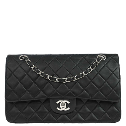 Chanel Black Lambskin Medium Classic Double Flap Shoulder Bag