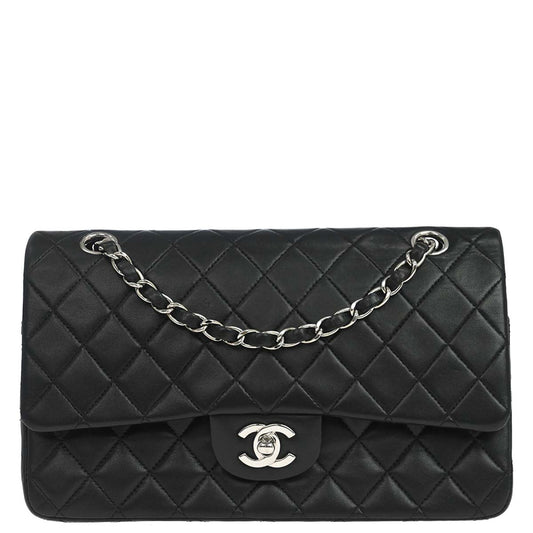 Chanel Black Lambskin Medium Classic Double Flap Shoulder Bag