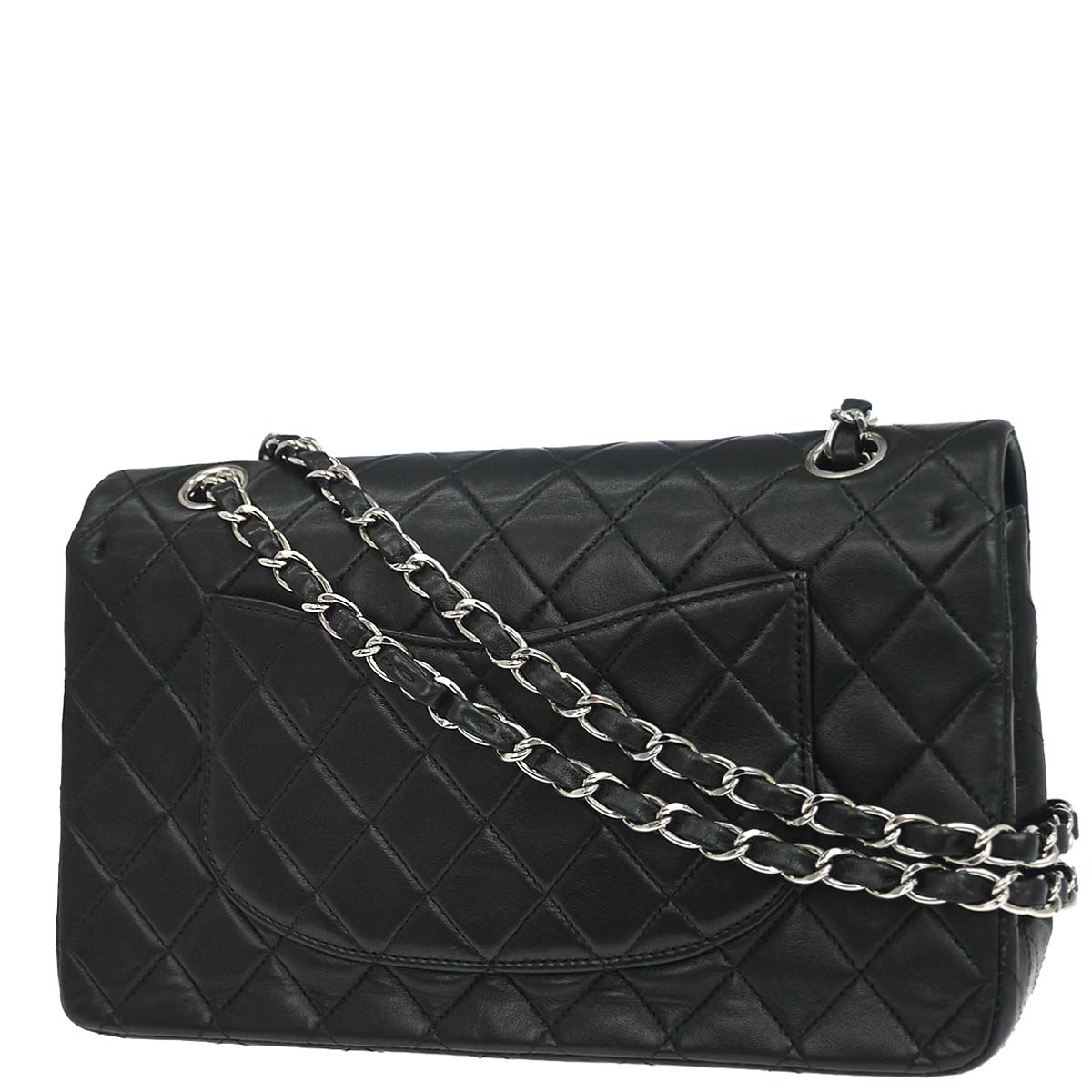 Chanel Black Lambskin Medium Classic Double Flap Shoulder Bag