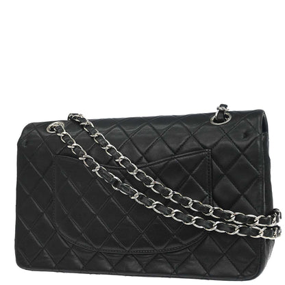 Chanel Black Lambskin Medium Classic Double Flap Shoulder Bag