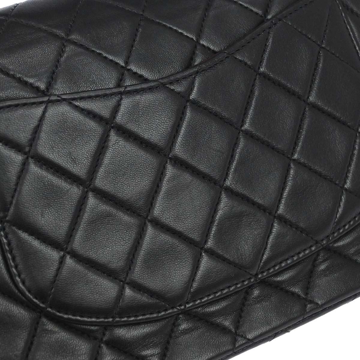 Chanel Black Lambskin Medium Classic Double Flap Shoulder Bag