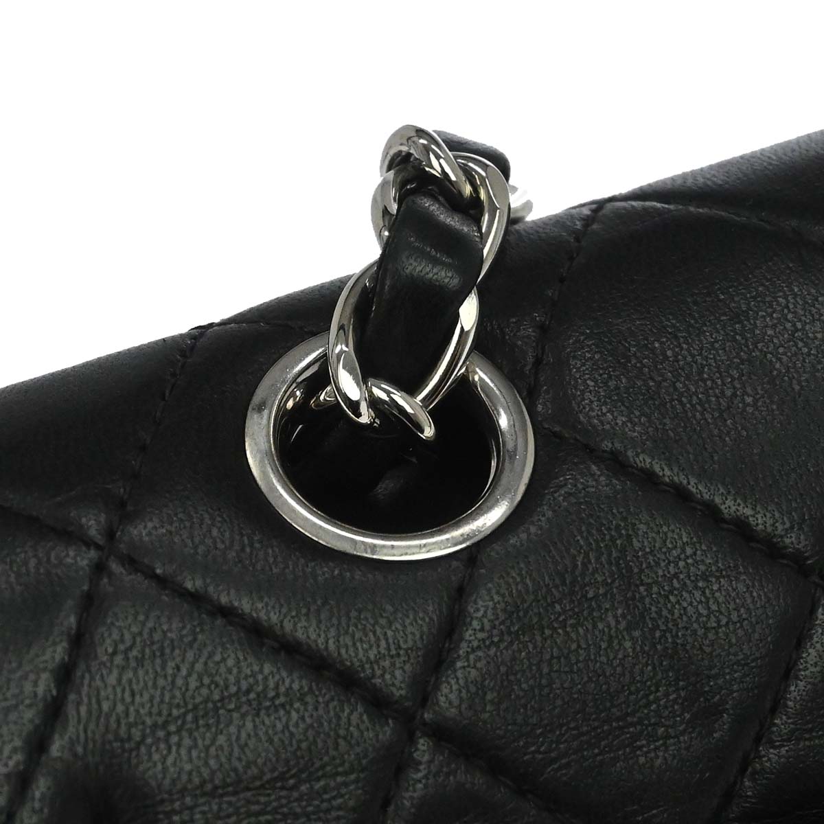 Chanel Black Lambskin Medium Classic Double Flap Shoulder Bag