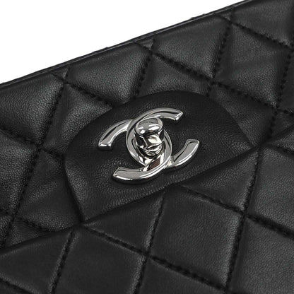 Chanel Black Lambskin Medium Classic Double Flap Shoulder Bag