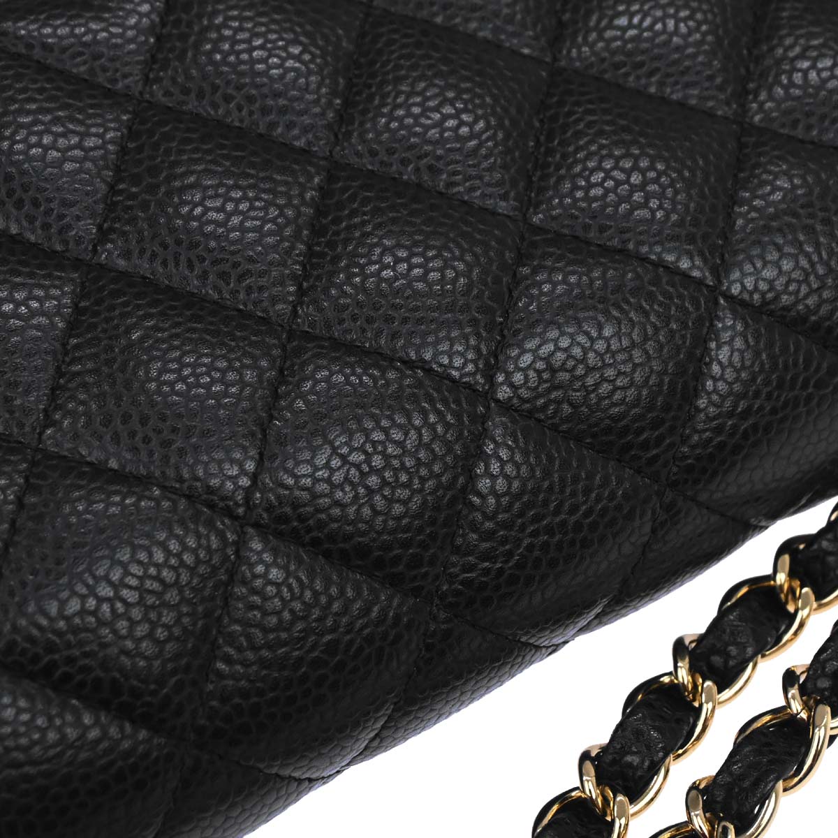 Chanel Black Caviar Skin Medium Classic Double Flap Shoulder Bag