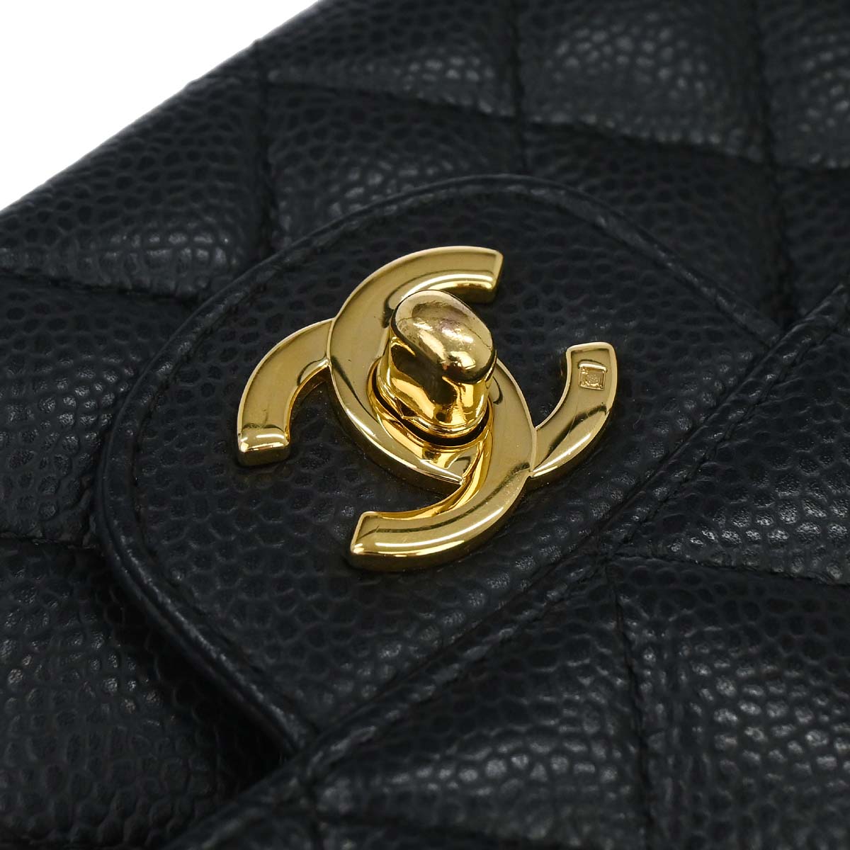 Chanel Black Caviar Skin Medium Classic Double Flap Shoulder Bag