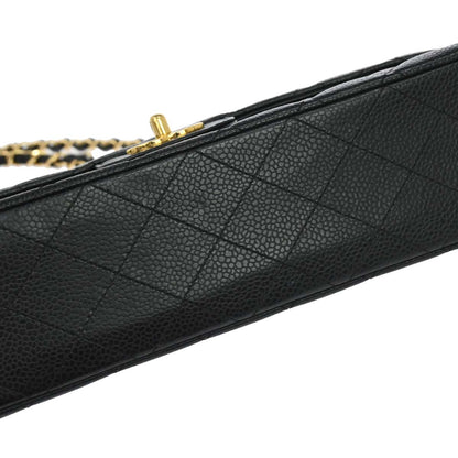 Chanel Black Caviar Skin Medium Classic Double Flap Shoulder Bag
