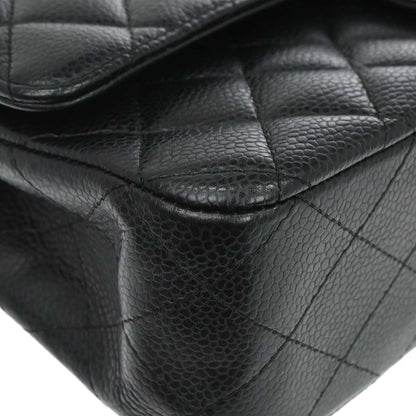 Chanel Black Caviar Skin Medium Classic Double Flap Shoulder Bag