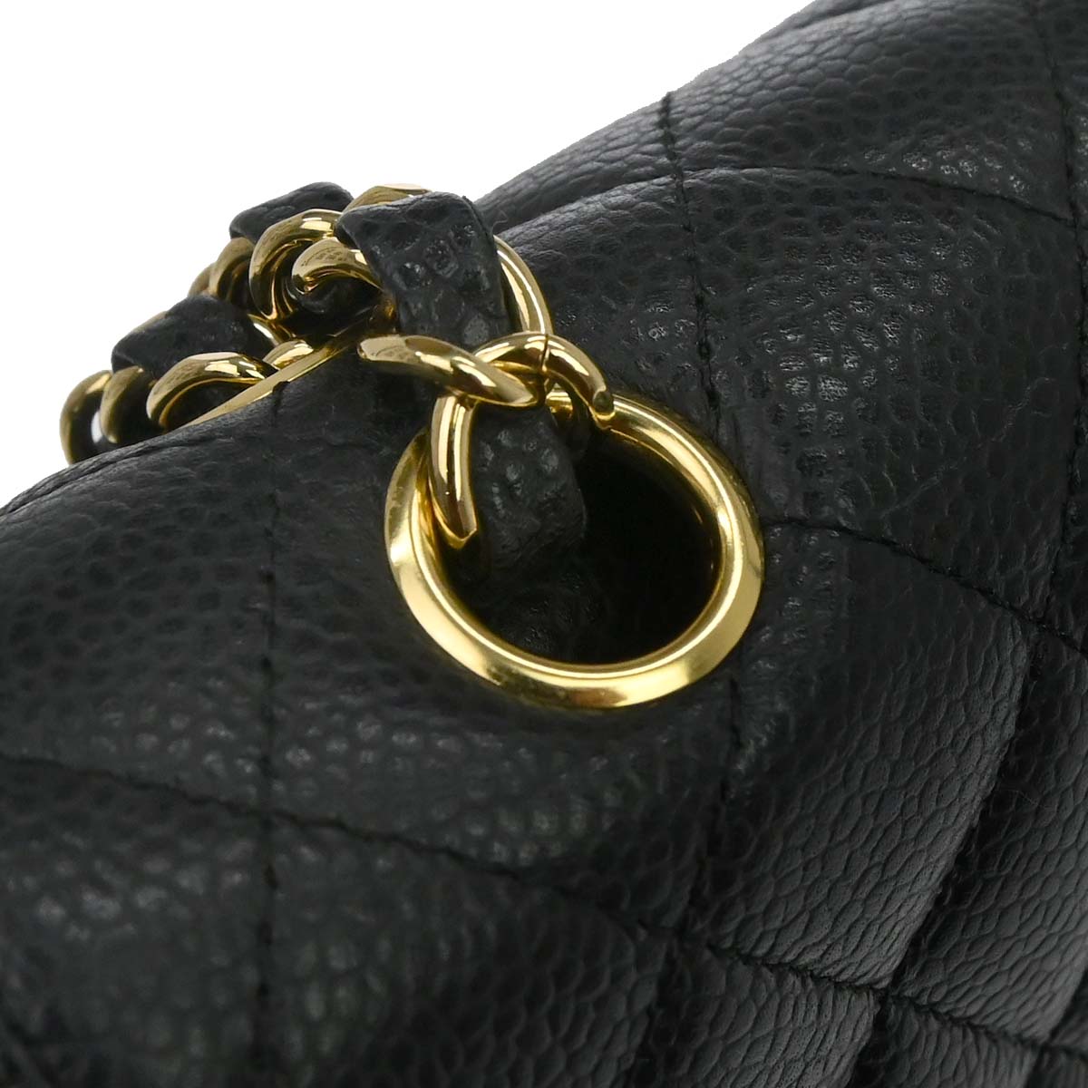 Chanel Black Caviar Skin Medium Classic Double Flap Shoulder Bag