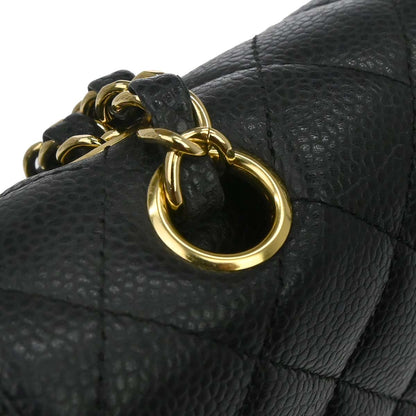 Chanel Black Caviar Skin Medium Classic Double Flap Shoulder Bag