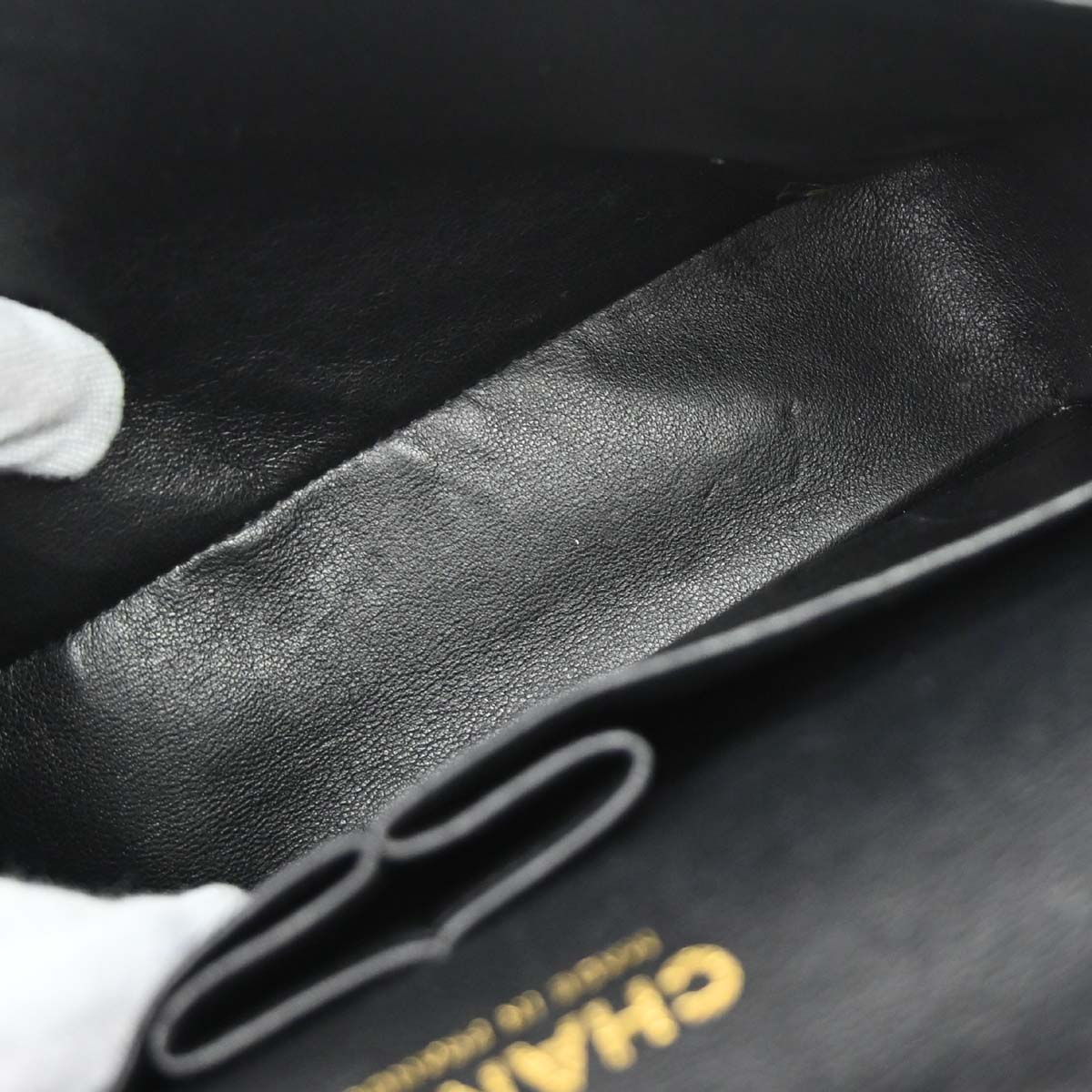 Chanel Black Caviar Skin Medium Classic Double Flap Shoulder Bag