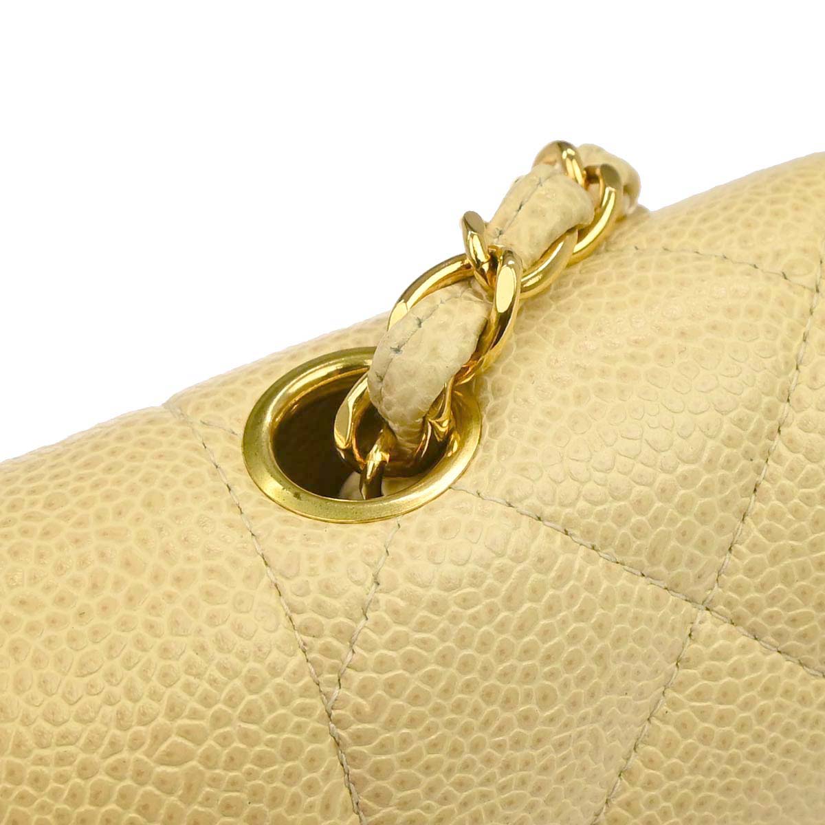 Chanel 1991-1994 Beige Caviar Skin Medium Diana Shoulder Bag